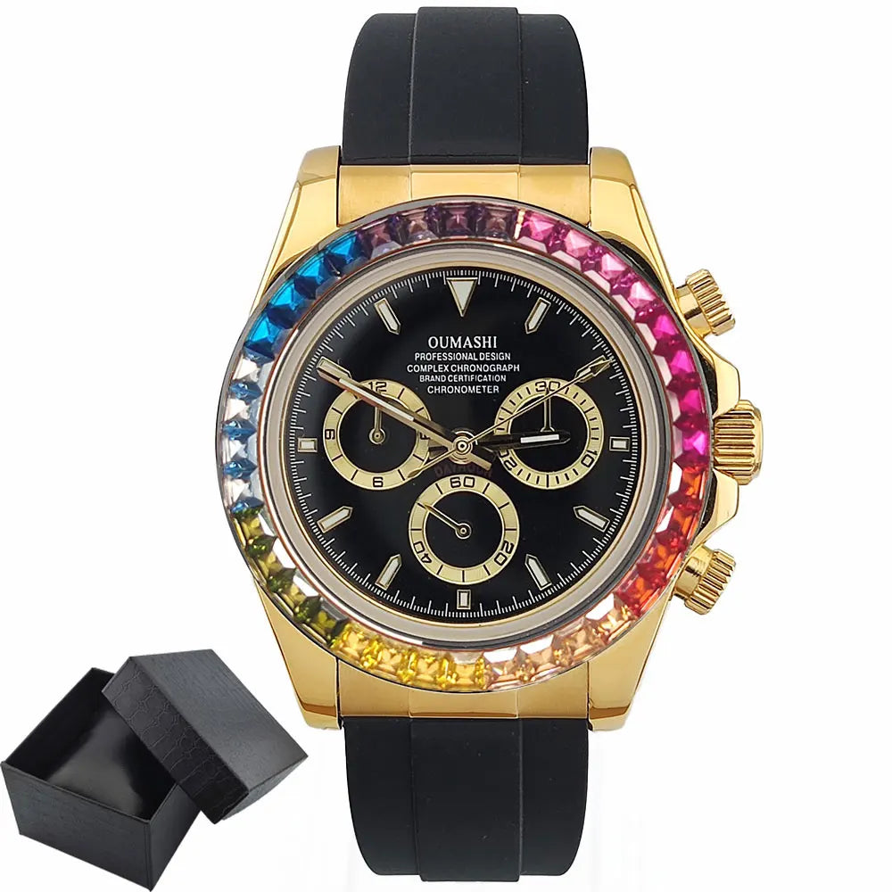 Luxury watches customized gold Chronograph Equation Racing Men Automatic Mechanical Watch Waterproof 10ATM Sapphire 4613Movement