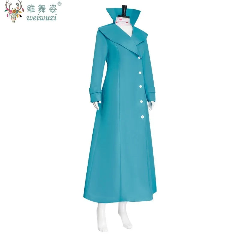Lucy Wilde Cosplay Costume Blue Long Jacket Animated Movies Lucy's Overcoat Wome Halloween Partyn's Trench Coat Wig for Woman