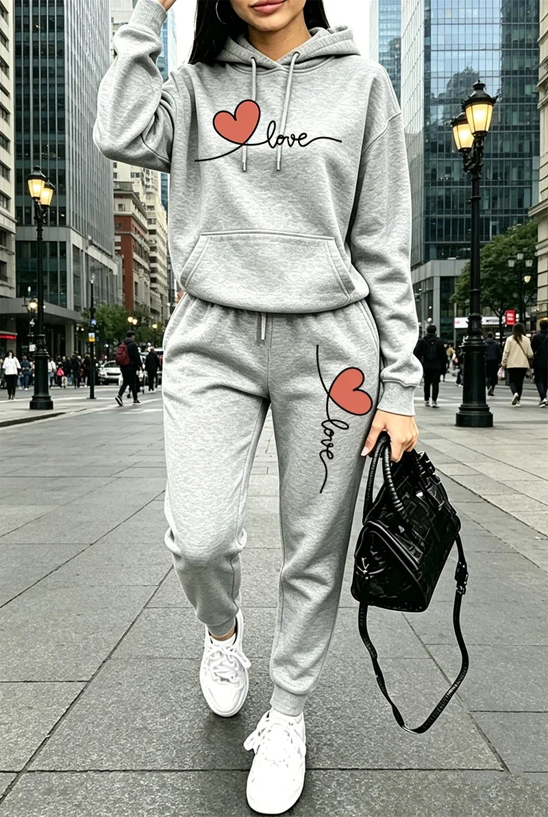 Womens Tracksuit Print Casual Long Sleeves Hoodie Sweatshirts Outdoors Sports Jogging Clothing Autumn Winter Fashion Streetwear