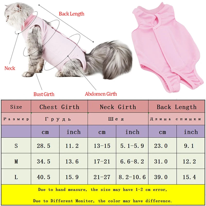 Anti-licking Sterilization Cat Clothes Pet Surgery Suit for Small Dog Cats Weaning Breathable Puppy Anti-scratch Body Strap Vest