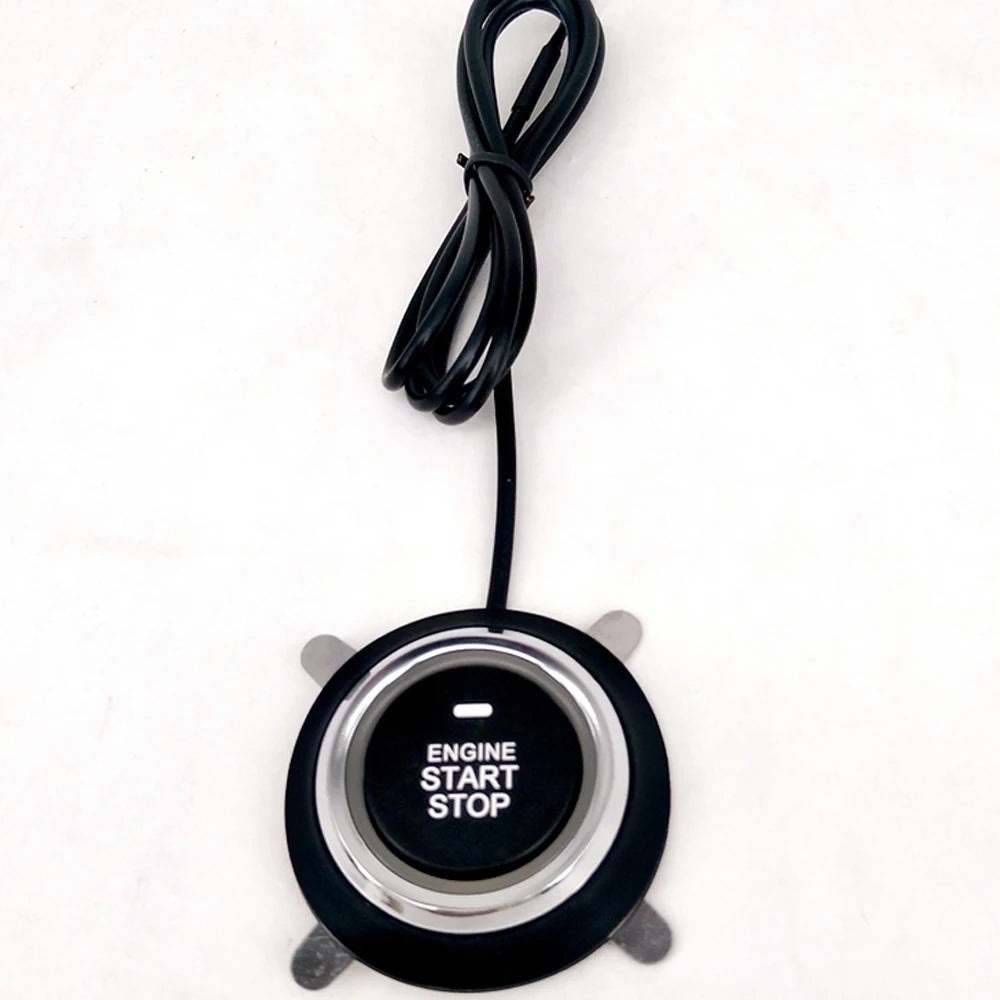 Car Start System 9Pcs Car Switch Keyless Entry Engine Start Alarm System Push Button Remote Starter Stop Auto Anti-theft System