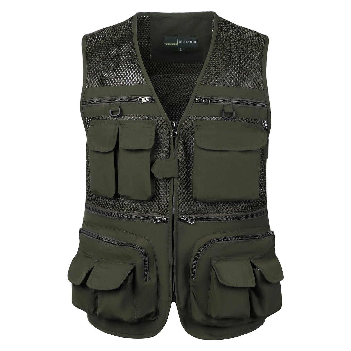 #%Men's Vest Tactical Webbed Gear Coat Summer Photographer Waistcoat Tool Many Pocket Mesh Work Sleeveless Jacket Male