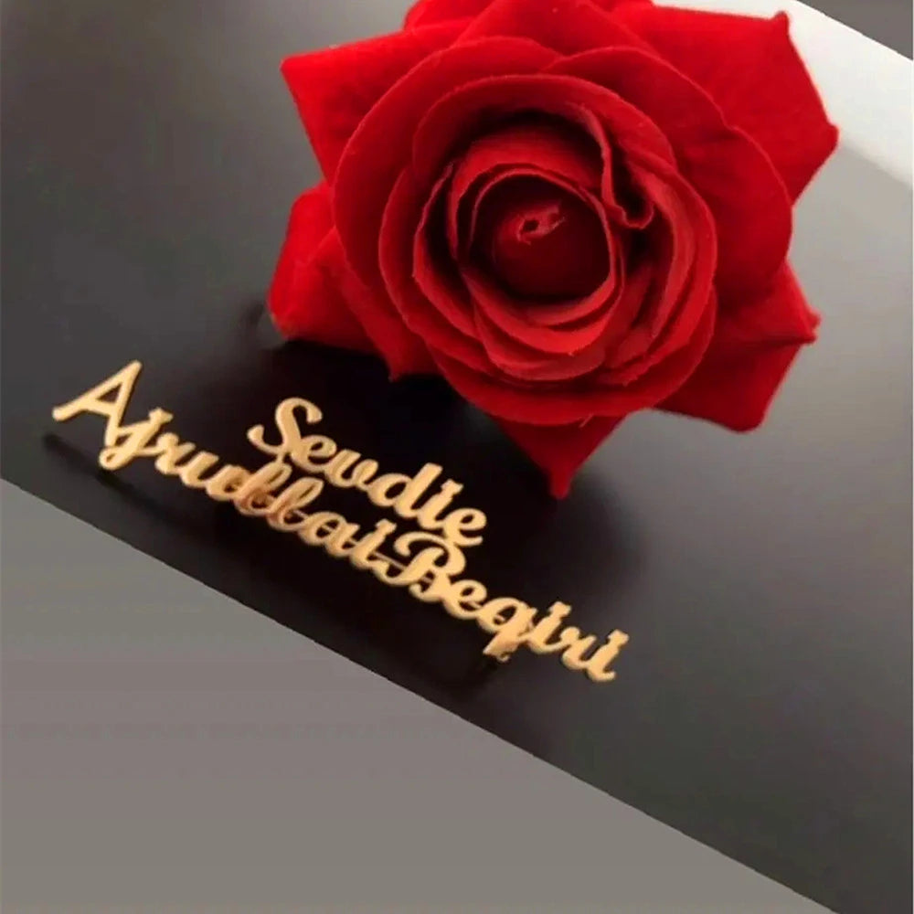 Customized Double Name Broches For Men Personalisiert Stainless Steel Custom Logo Pins wedding Bride Gift