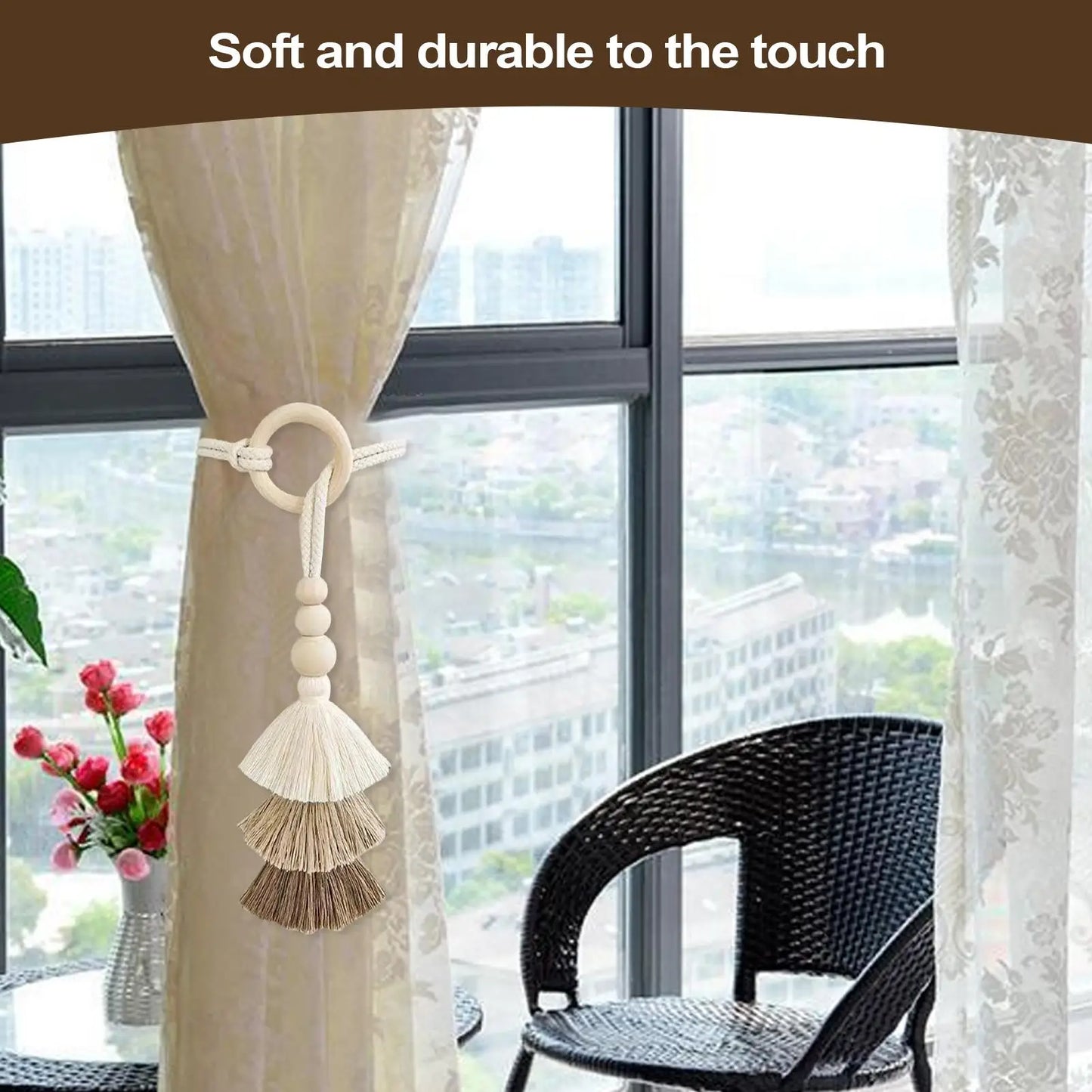 Curtains Tassels Decorative Curtains Holdbacks 2 Pieces Decorative Window Drapery Holdbacks For Bedroom Adjustable Drape Ropes