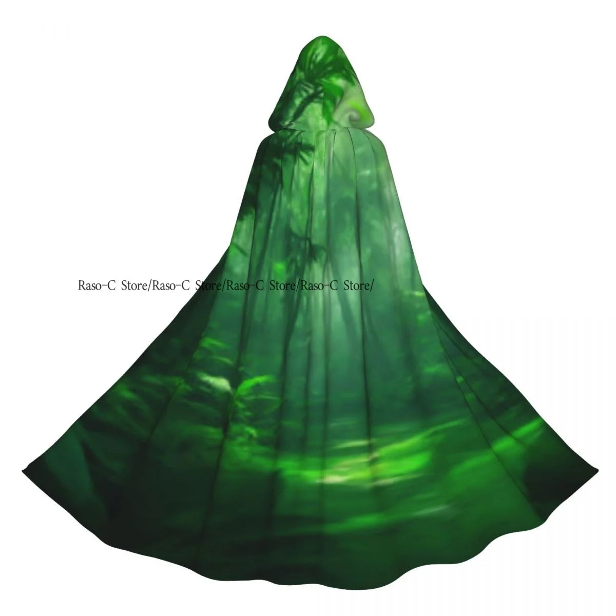 Unisex Adult Footpath Hiking Trail In Summer Forest Cloak with Hood Long Witch Costume Cosplay