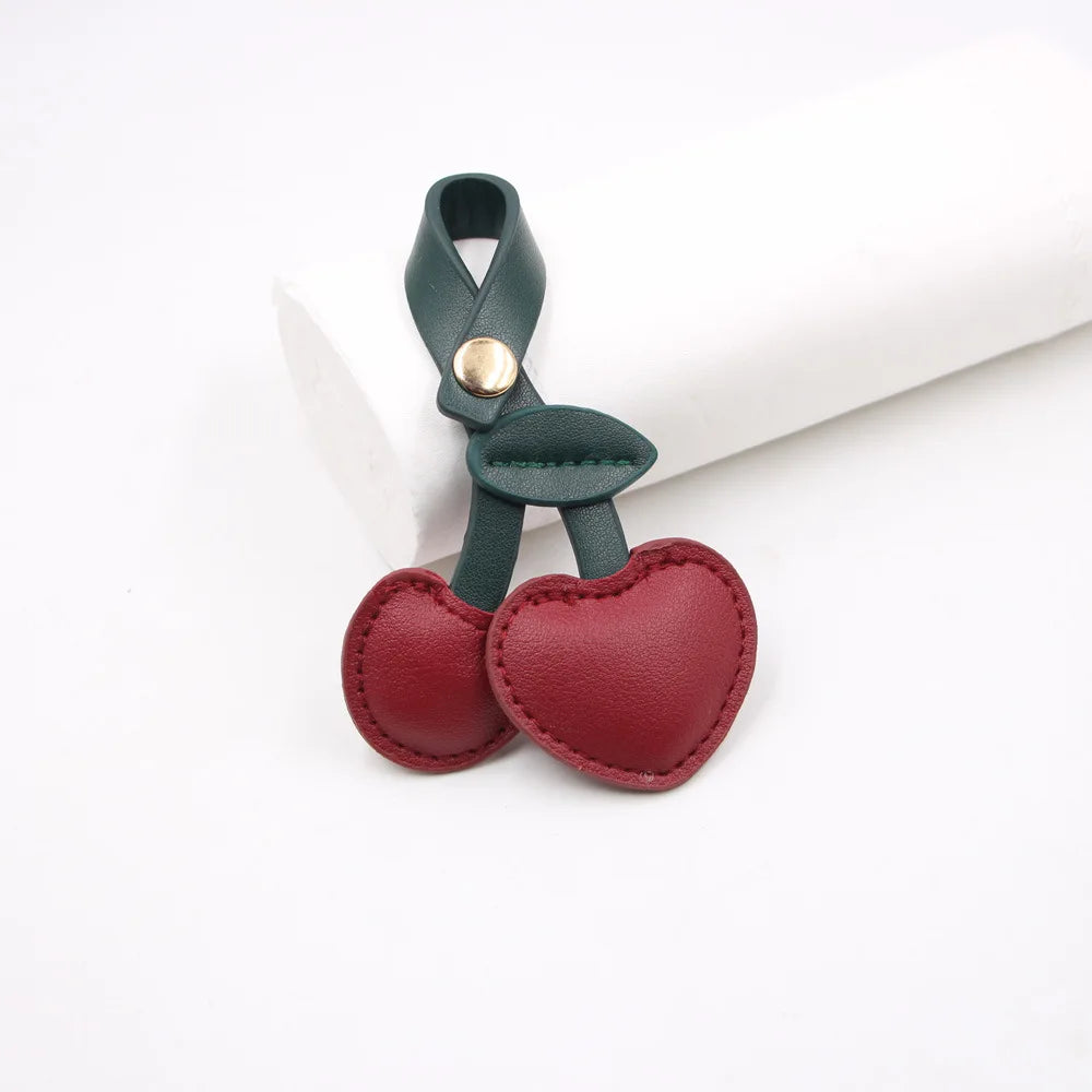 Yupsk Cute 3D Peach Heart Cherry Car Key Chains Red Pink Love Versatile Bag Pendant Key Chains For Women Girls