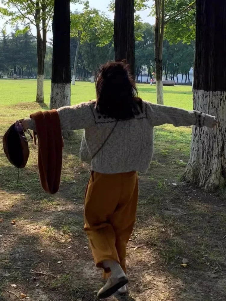 Vintage Sweaters Coats Loose Knitted Cardigan Top Korean Fashion Autumn Winter Knit Single-breasted Cardigan For Women Outerwear