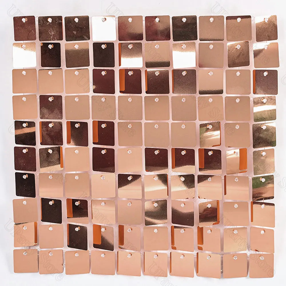 12/36Pcs Rose Gold Shimmer Wall Panels PVC Flash Glitter Sequin Panel for Birthday Baby Shower Wedding Party Backdrop Decoration