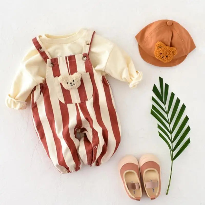 B2QD Cotton Jumpsuits One-piece Baby Romper Summer Clothes Cosy Bodysuit Strap Pant