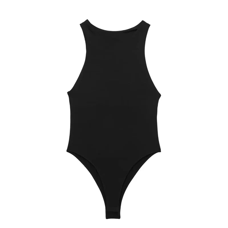MUJER 2025 Black White Body Woman Sleeveless Tight Bodysuit Women Summer Y2k One Piece Bodysuit Lingerie Sexy Tops For Women