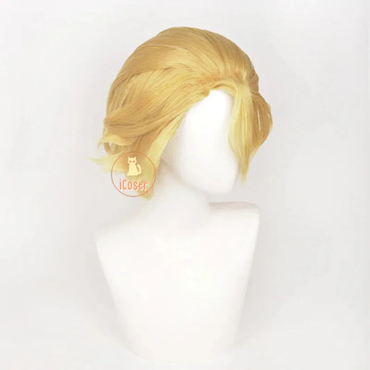 asdh8@Anime Dr. Stone Science Future Stanley Snyder Cosplay Wig Blonde Short Hair Dr. Xeno Season 4 Halloween Party Women Men Ca