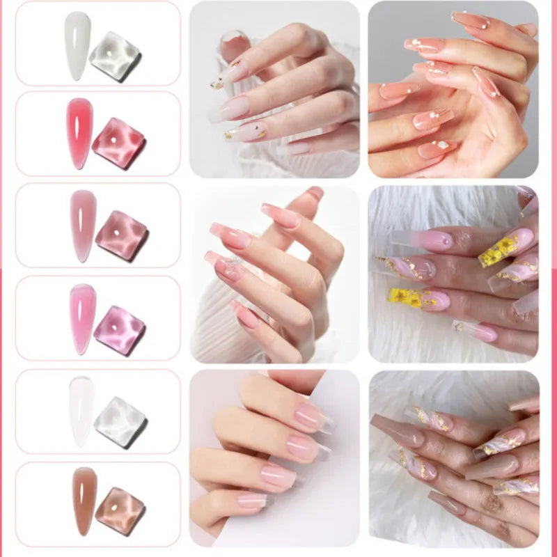 Acrylic Quick Building Nail Gel Polish Set with 6 W UV Lamp Base Top Coat Slip Solution Nail Tools  Nails Extension easy-to-use
