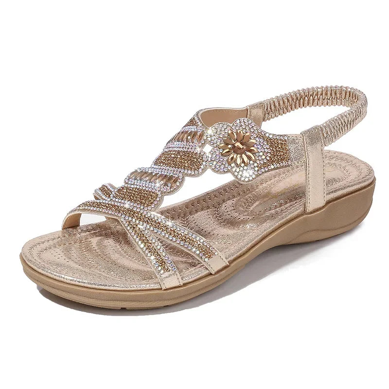 2025 Women sandals Rome casual shoes cross strap top woman summer shoes beach sandals flat pink bandage