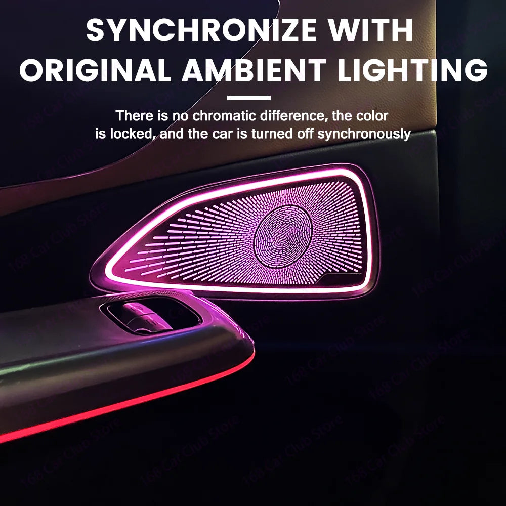 64 Color Internal And External Luminous Speaker Cover Ambient Light For Mercedes Benz W214 New E Class Car Lnterior Modification