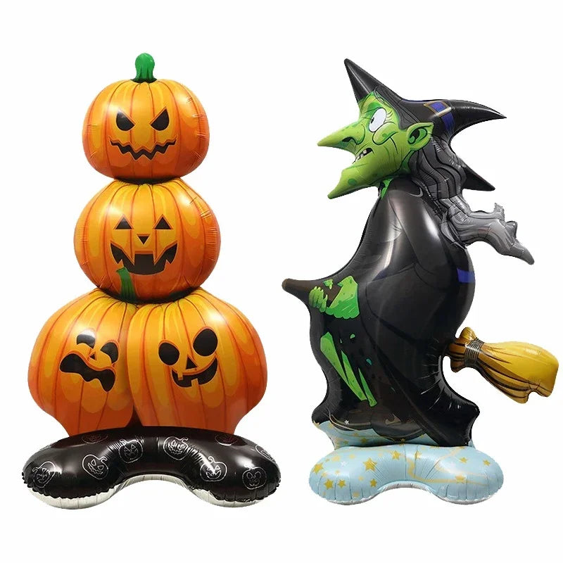 Halloween Decoration Balloon Pumpkin Pile Pumpkin Dead Tree Witch Scythe Grim Reaper Aluminum Balloon Halloween Party Decoration