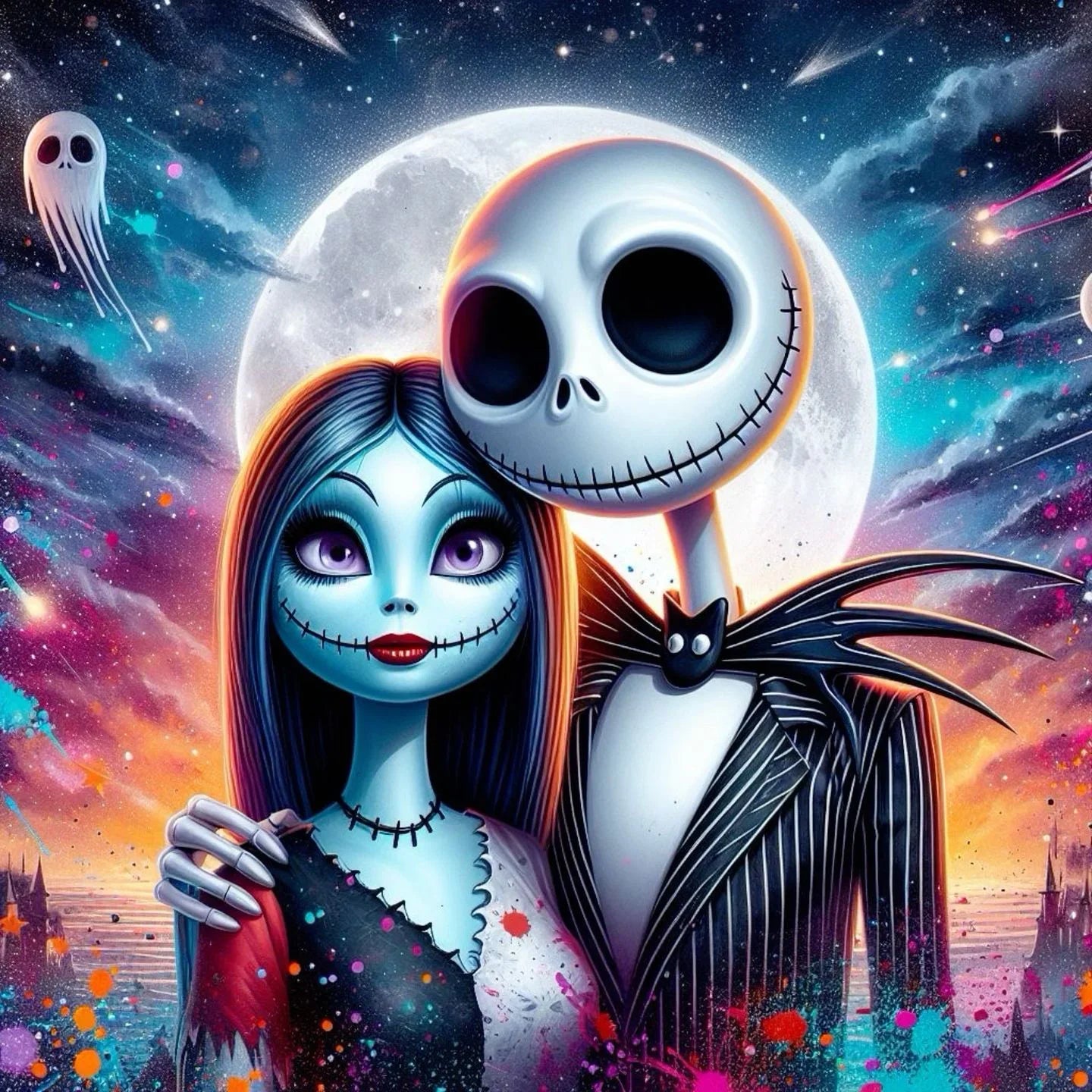 Disney 5D Diamond Embroidery Jack Rhinestone Pictures Painting Cartoon Full Drill Mosaic Nightmare Before Christmas Holiday Gift