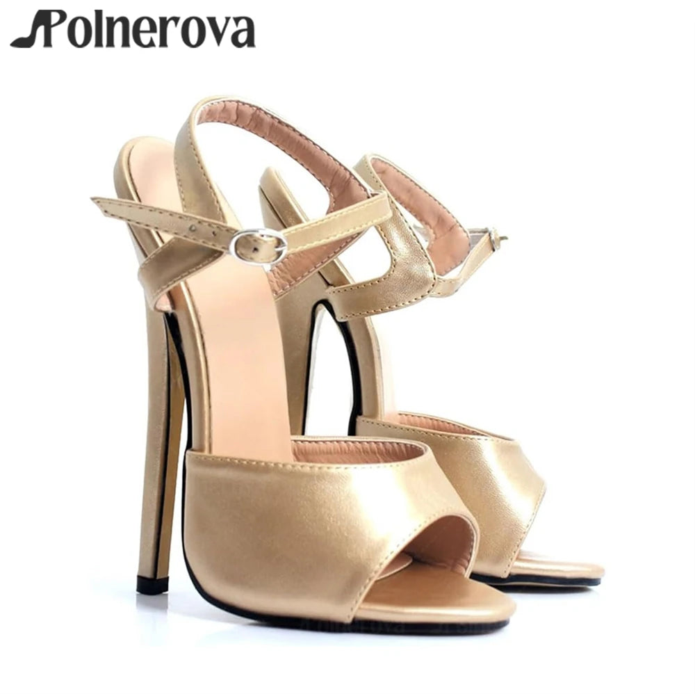 18cm Open Toe Sandals Ultimate Stilettos Multi-color Patent Leather Handmade Sandals Sexy Fetish High Heels Customizable Sandals