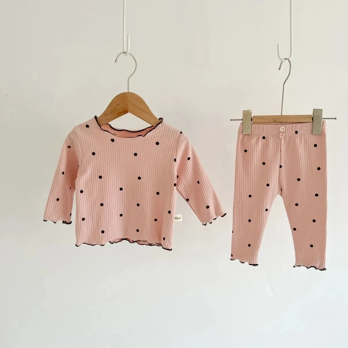 Autumn new ice silk children's home dress Pink Love suit Girls Pajamas Sets Children's Pijamas Breathable Baby Clothes
