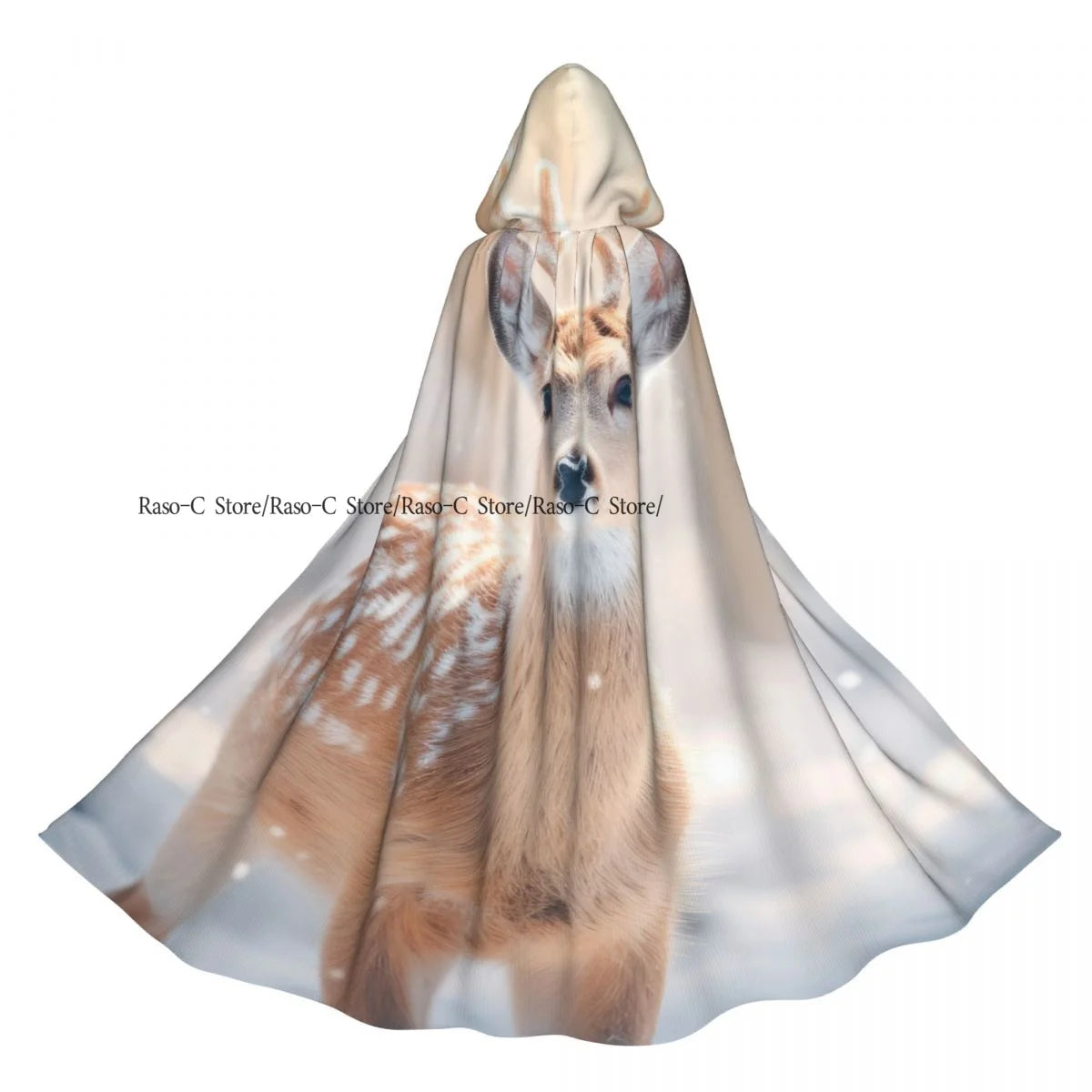 Unisex Adult Morning In The Forest Freshness Natural Environment Print Cloak with Hood Long Witch Costume Cosplay