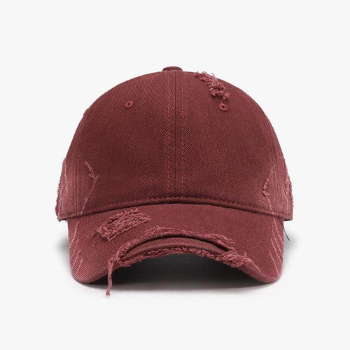 Distressed Adjustable Cotton Hat for Casual Stylish Wear
