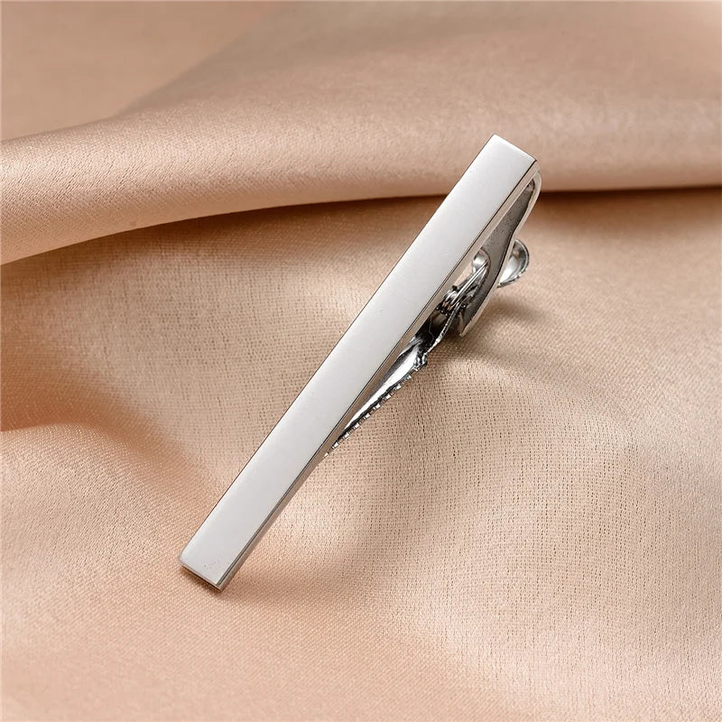 Tie Clip For Men Business Party Minimalist Tie Clips And Cufflinks To Man Shirt Gift Box Jewelry Men's Cuff Man Fashion Lawyer