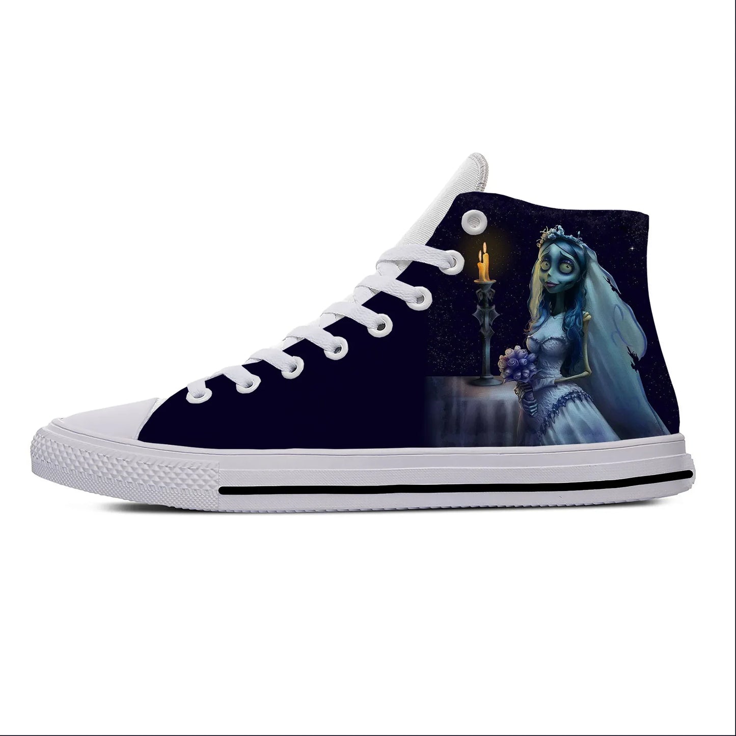 Hot Cool Summer Anime Manga Cartoon Corpse Bride Funny Fashion Casual Cloth Shoes High Top Men Women Sneakers Latest Board Shoes