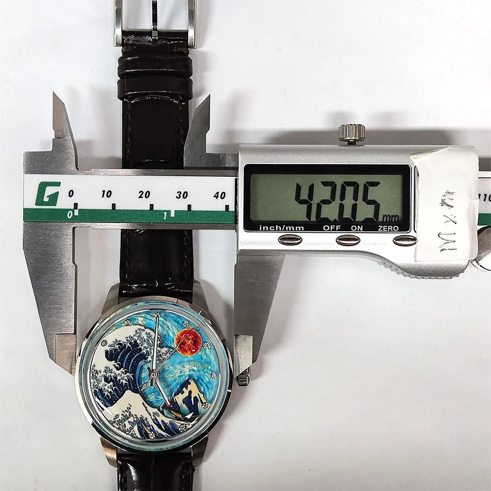 42mm men's watch Miyota8215 movement automatic mechanical watch giant wave dial mineral glass business men's waterproof watch