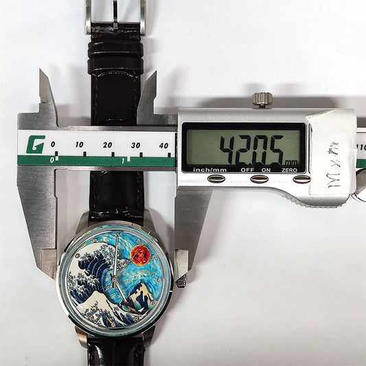 42mm men's watch Miyota8215 movement automatic mechanical watch giant wave dial mineral glass business men's waterproof watch