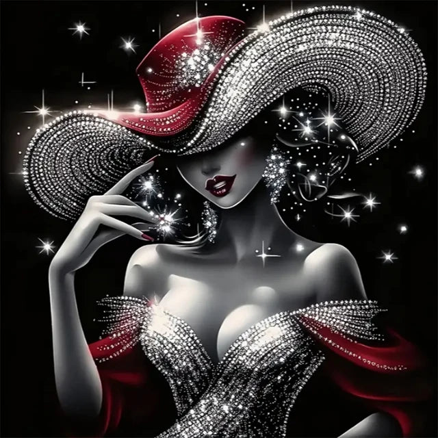 sparkling & elegant woman Diamond painting Jewelry cross stitch Embroidery diamond Mosaic rhinestones portrait Home decoration,