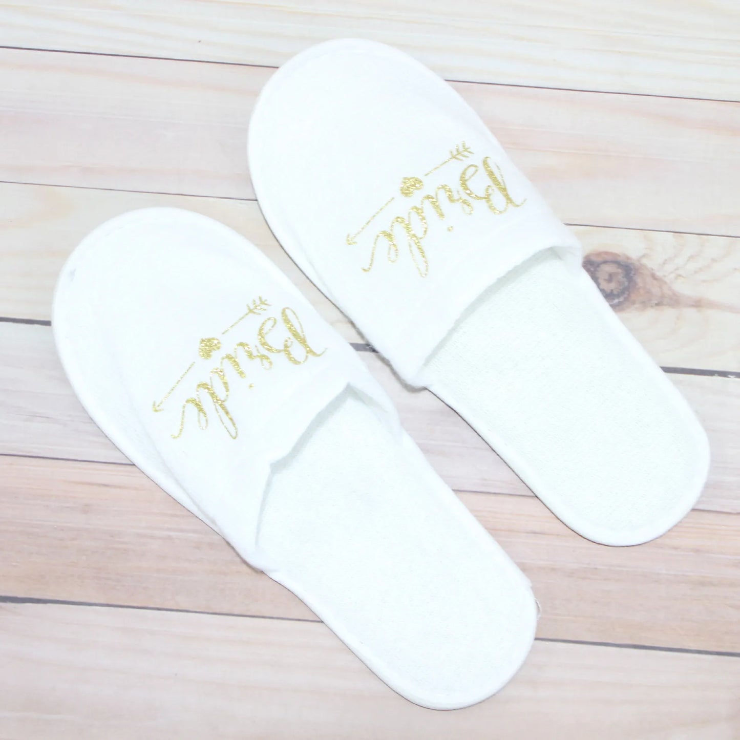 20 Pairs Bride & Bridesmaid, Wedding Party Guests Home Slip on Shoes Bridal Party Slippers Open-toe with Golden, Red and Black