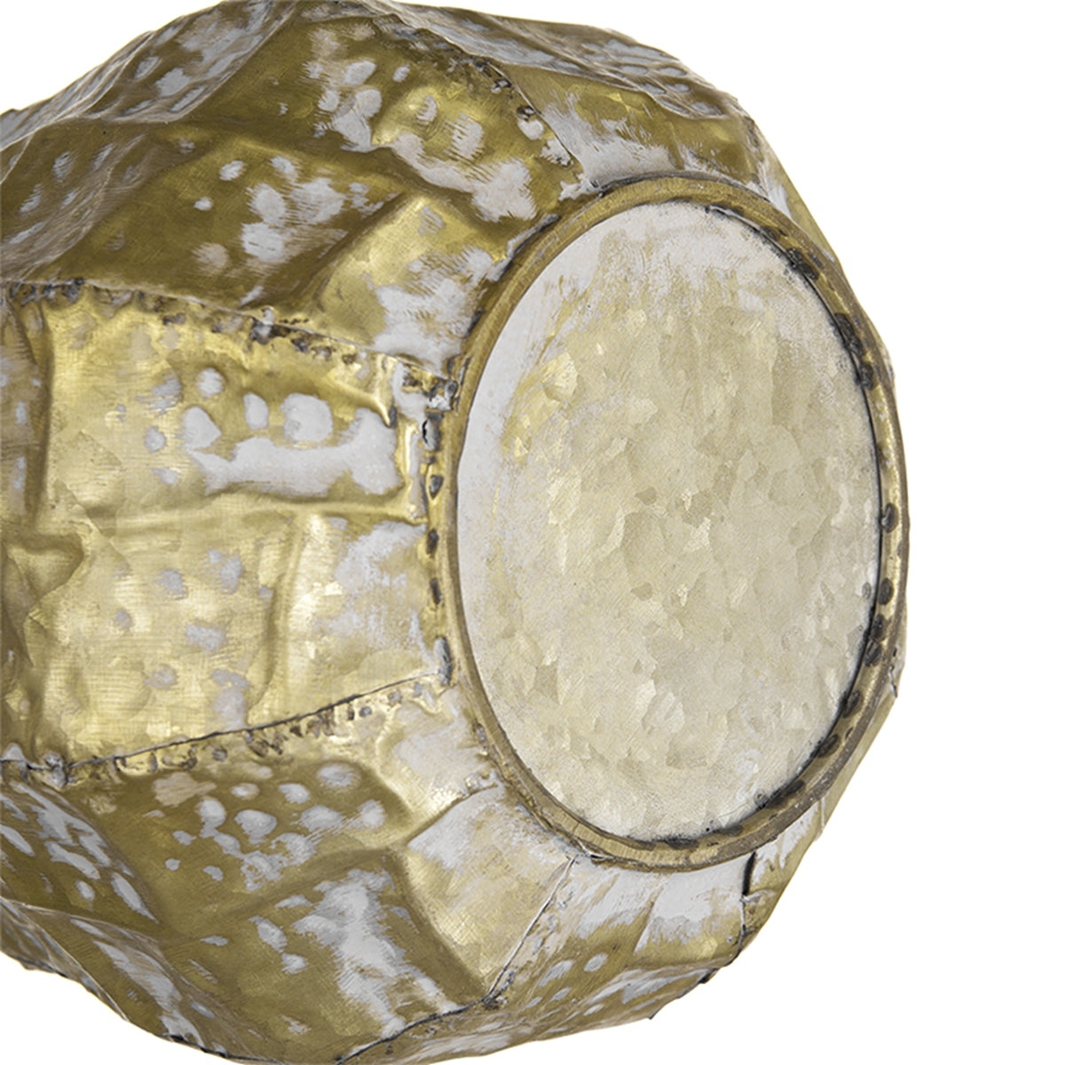 Set of 3 Distressed Antique Yellow Metal Planters, 14 in Tall