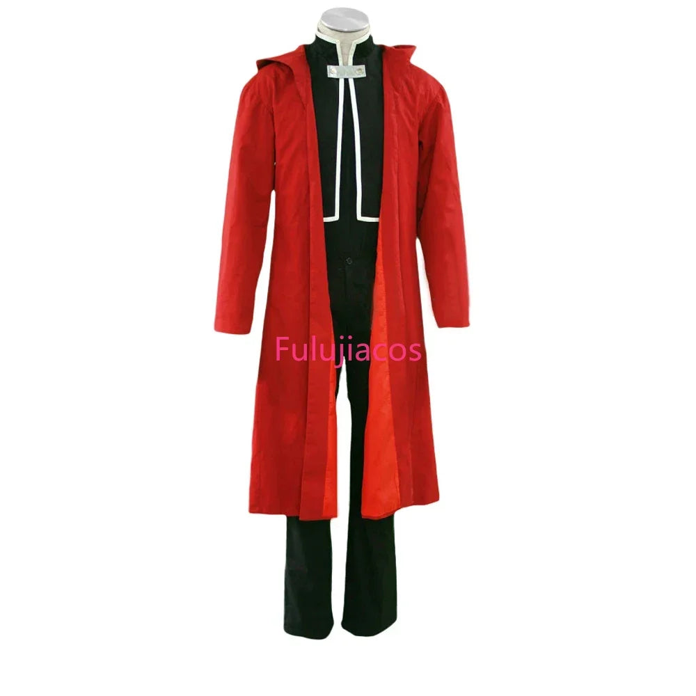 Fulujiacos Fullmetal Alchemist Edward Elric cosplay costume set Cloak coat