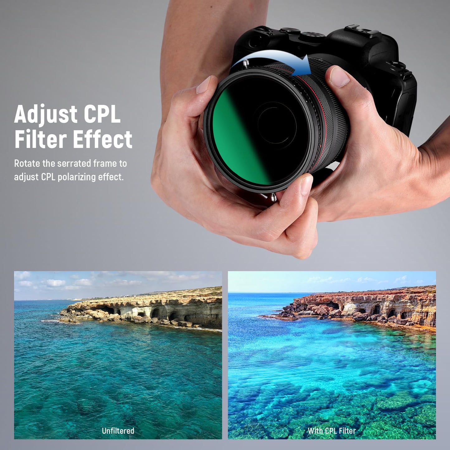 NEEWER 2 in 1 58mm Variable ND Filter ND2-ND32&CPL Circular Polarizer