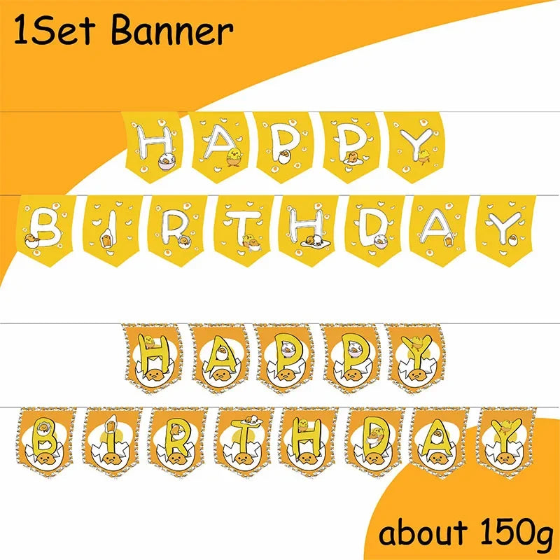 Gudetama: An Eggcellent Theme Birthday Party Cutlery Paper Cups Paper Plates Paper Disposable Party Decoration Supplies For Toys