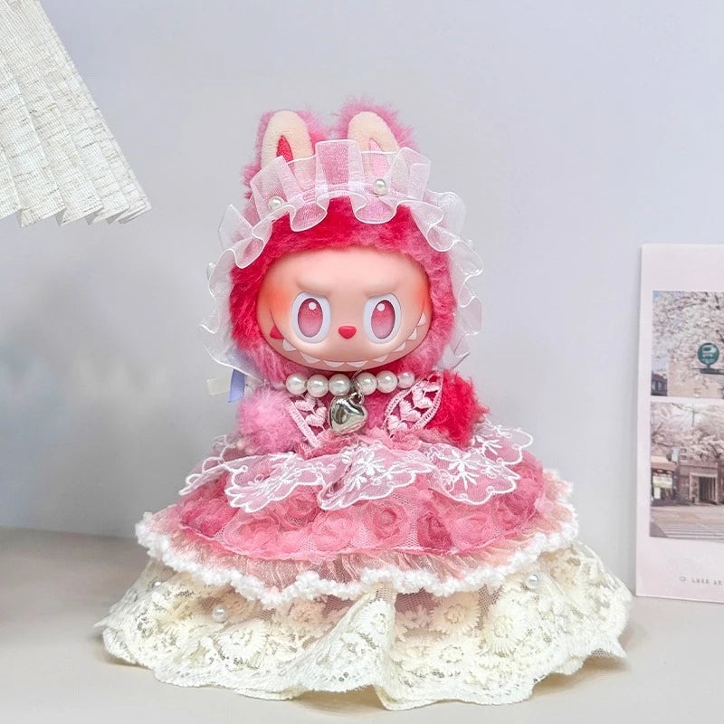 For Labubu Baby Clothes Front High-energy Series Plush Doll Pendant Third Generation Doll Skirt Set Fashion Doll Clothing Gift