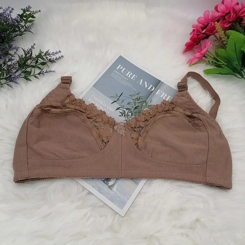 Transparent Summer New Wireless Bras For Women Comfortable Underwear Breathable sexy lace Lingerie Plus Size 34-44 C D Cup C31