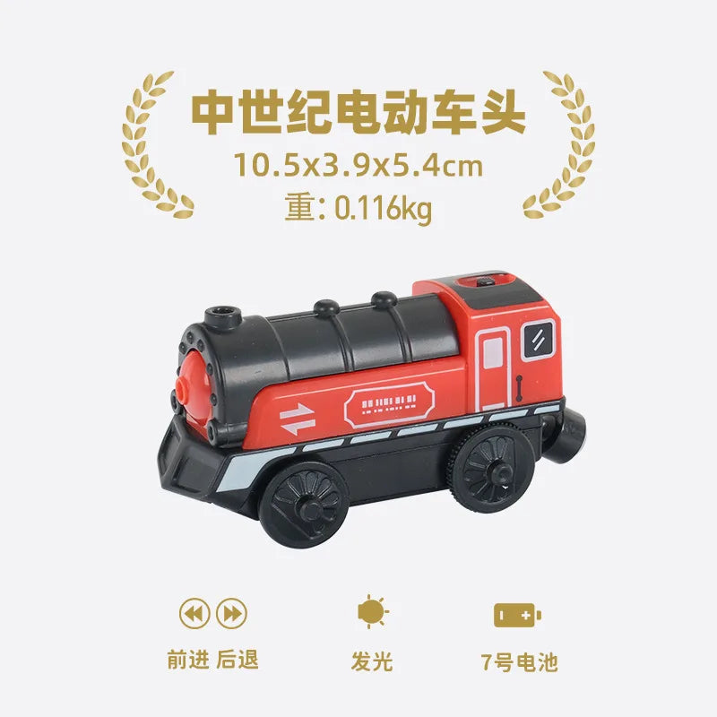 RC Electric Train Set Truck Magnetic Train Diecast Slot Car Toy Fit for Wooden Railway Train Track Birthday Christmas Gift