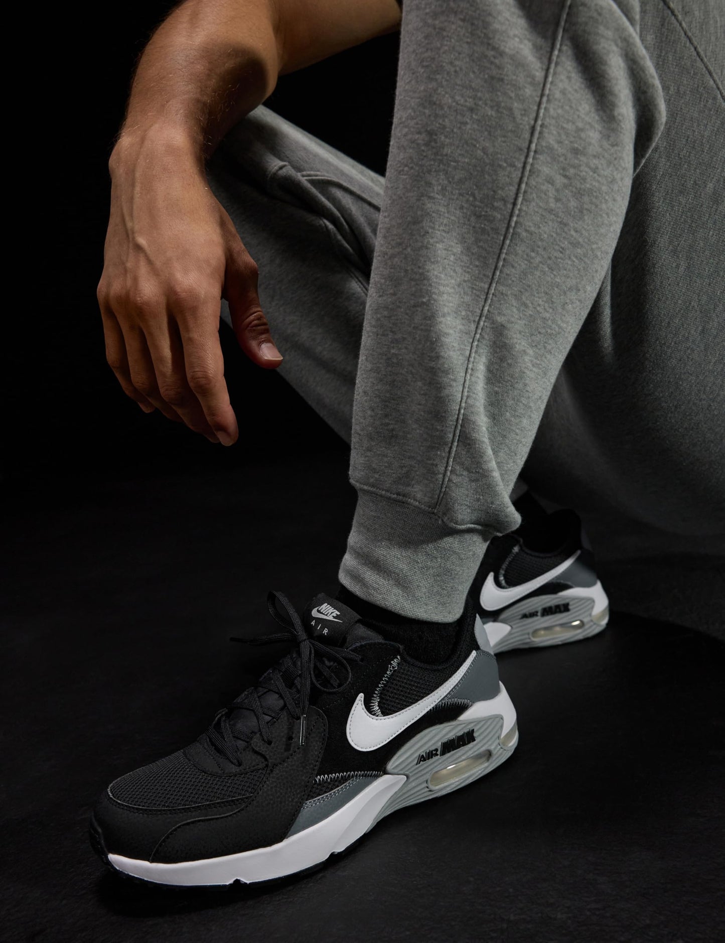 Nike Men's Air Max Excee Sneaker, Black/White/Cool Grey/Wolf Grey, 10.5
