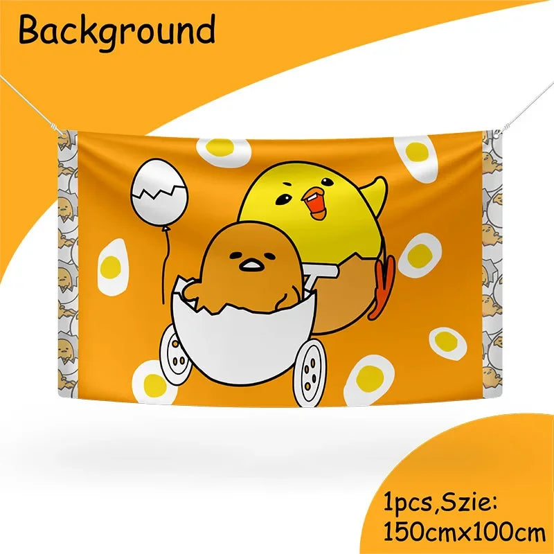 Gudetama: An Eggcellent Theme Birthday Party Cutlery Paper Cups Paper Plates Paper Disposable Party Decoration Supplies For Toys