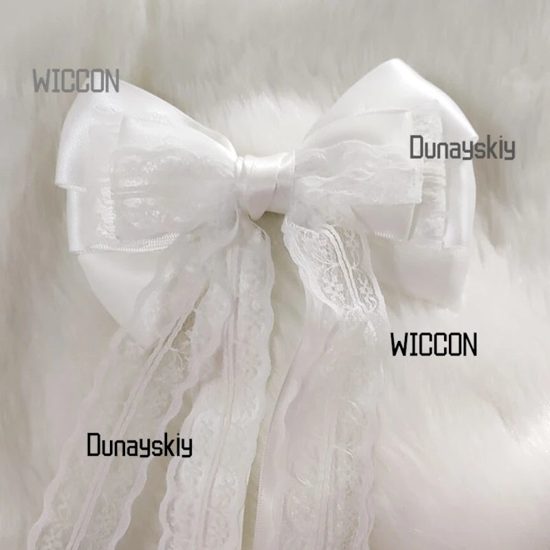 Korean Style Hair Bow Clips Elegant Ribbon Butterfly Hairpins  Lolita/Fairy Aesthetic Vintage Princess Headwear Alligator Clips