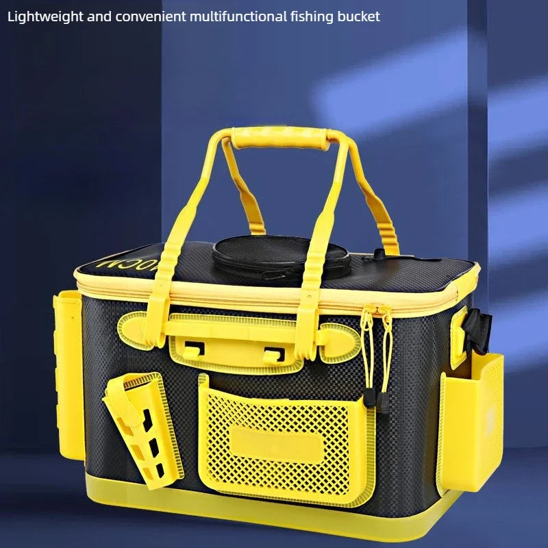Thickened EVA Fishing Bucket Multi Function Lure Box Live Tank Rod Holder Scratch Resistant Sturdy for Rock Anglers 낚시 버킷