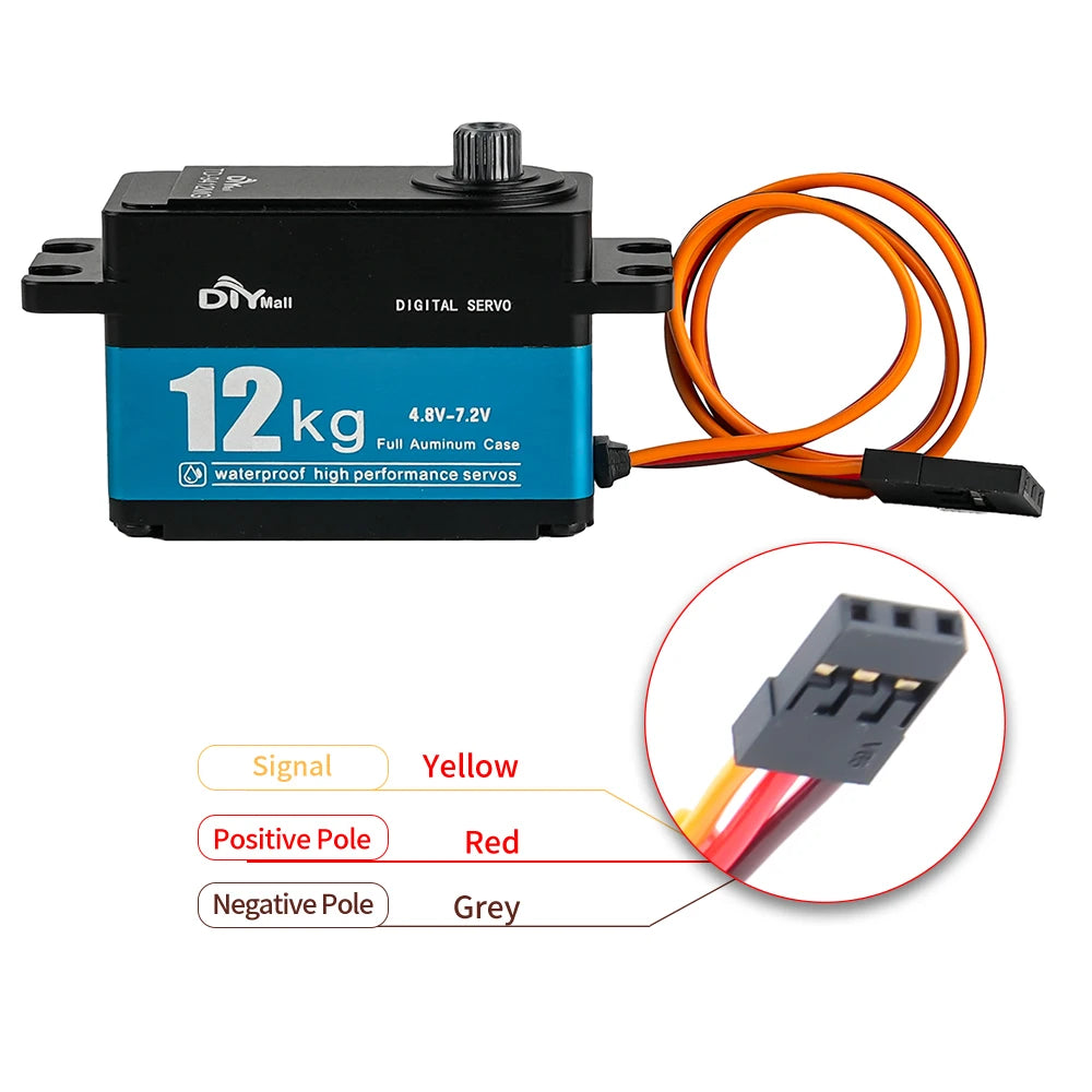 TD-9412MG Digital Servo 12KG High Torque Full Metal Carbon Brush Motor 180/270/360 Degree Short Model for 1:10 1:8 RC Car Robot