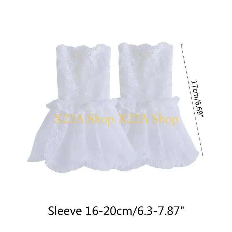 Unique Wedding Party Pleated Ruffle Cuffs Delicate Wrist Cuffs Embellishment for Bride