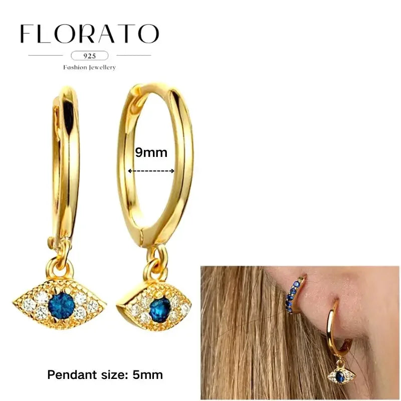 925 Sterling Silver Ear needle European And American Style Hoop Earrings Round square Pendientes Fashion For Women Birthday Gift