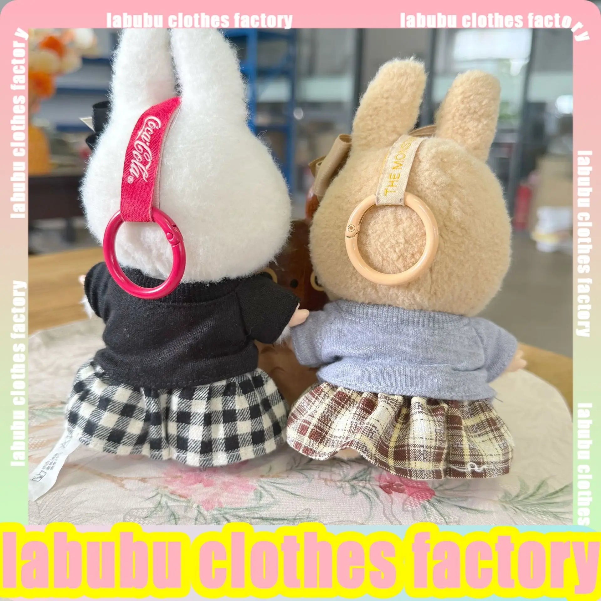 Anime Labubu Doll Clothes Black kitten set Labubu Idol V1 2 3 Dolls Clothing Plush Doll Universal Labubu Clothing Accessories