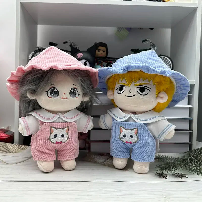 Cute plush 20CM cotton baby clothes three piece set, summer internet famous casual idol thin accessories