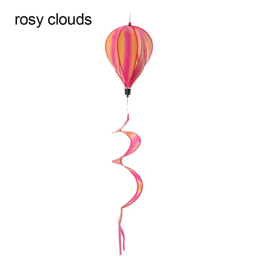 110CM Giant Rainbow Hot Air Balloon Garden Wind Spinners Pinwheels Whirligigs Windmill Toys for Yard Lawn Decorations Outdoor