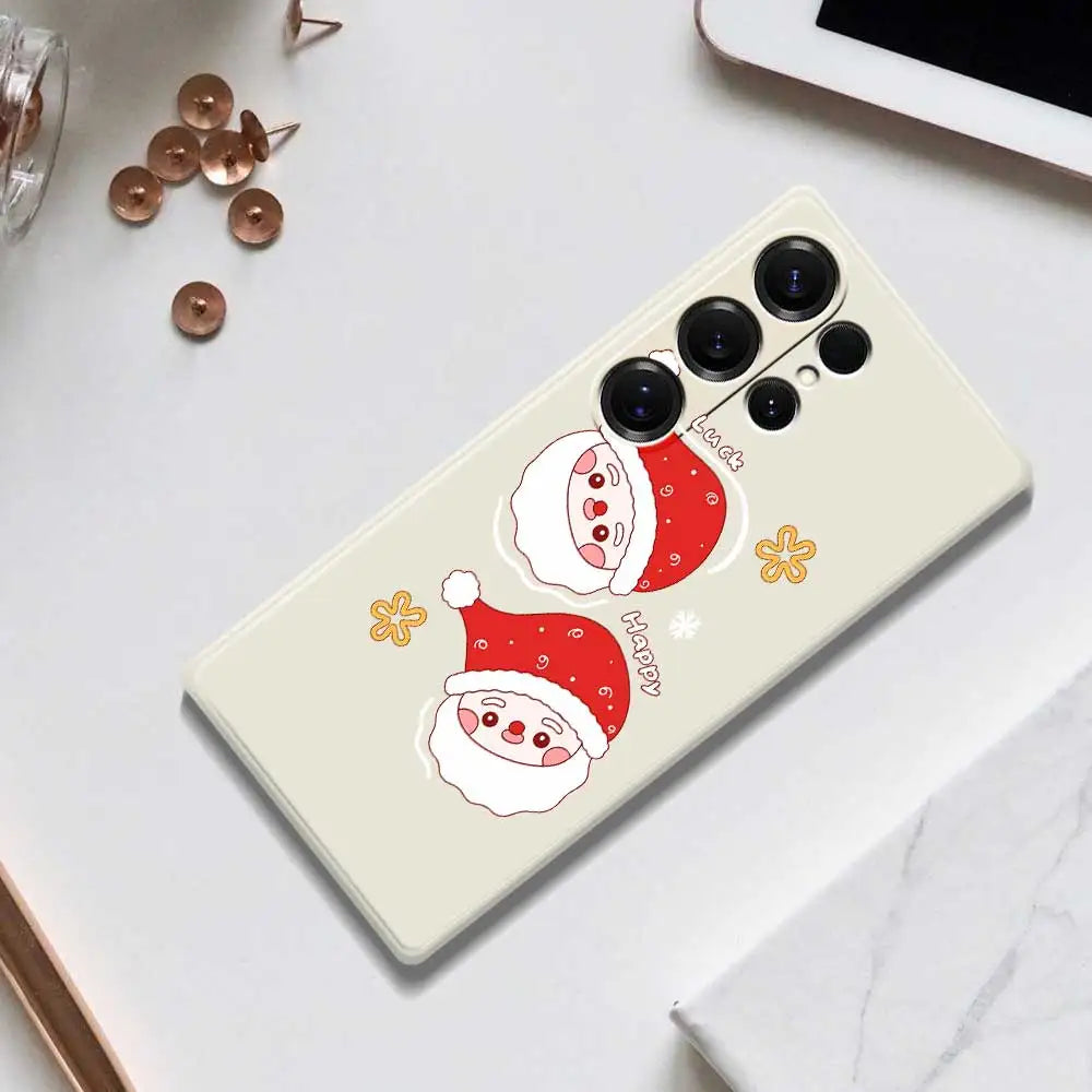 Cute Christmas Phone Case For Samsung Galaxy S25 S24 S23 S22 S21 S20 Ultra Plus S10 Plus S24FE S23 FE S22FE S21 FE S20 FE Cover