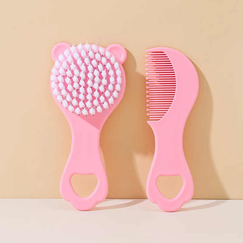 Baby Hair Brush and Comb Set Gentle Newborn Care Essential Mother Infant Bathing Supplies Nursing Accessories