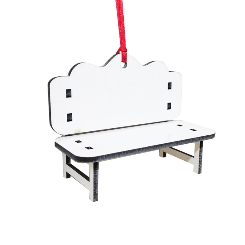 Sublimation Blank Print MDF Memorial Long Bench-Chair Decoration Pendant Trinket-Ornament For Halloween Christmas Tree